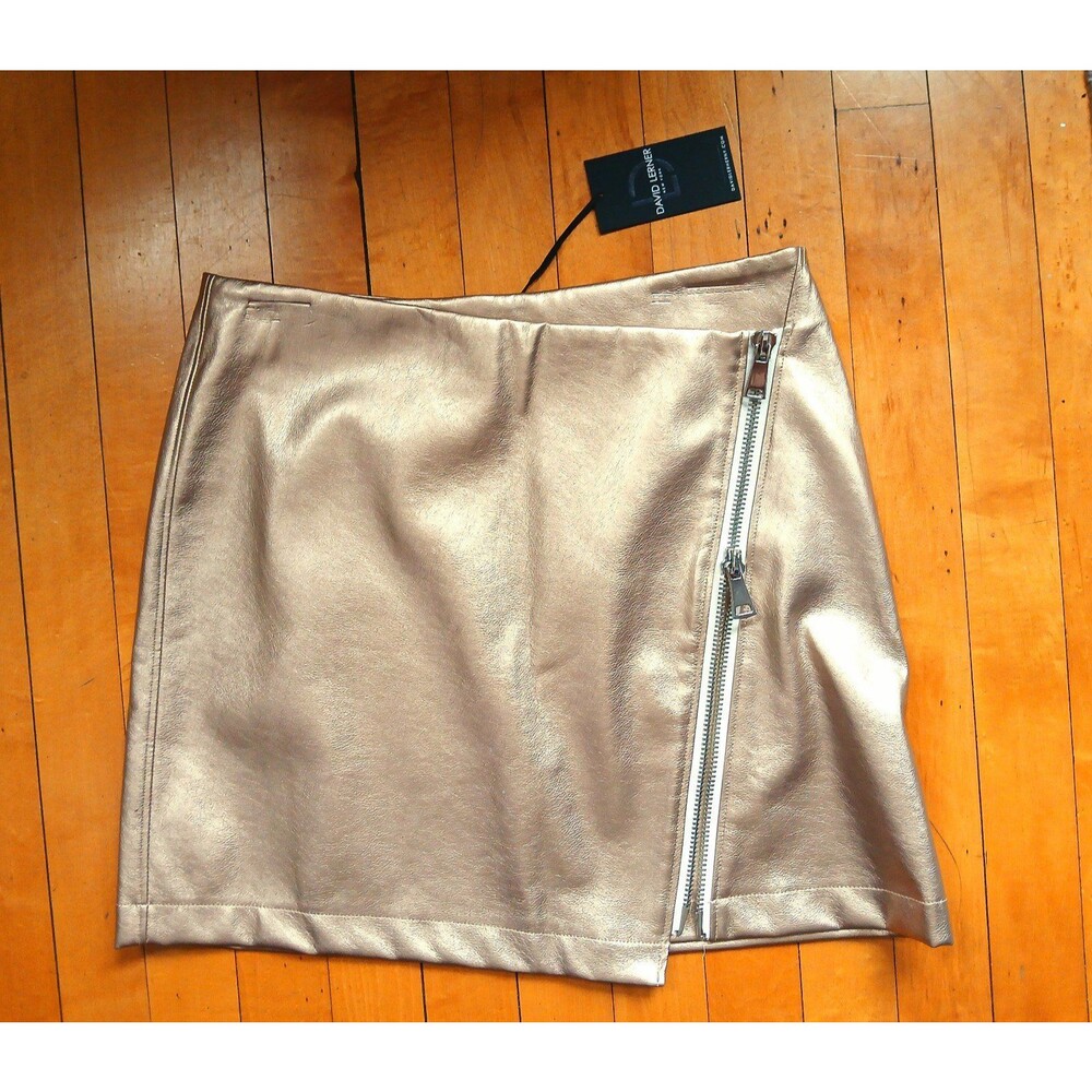 David Lerner gold wrap skirt size S NWT